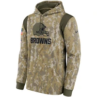 Men's Nike Camo Cleveland Browns 2021 Salute To Service - Therma Performance Pullover Hoodie