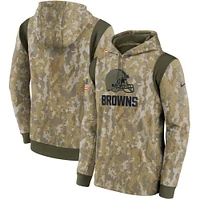 Men's Nike Camo Cleveland Browns 2021 Salute To Service - Therma Performance Pullover Hoodie