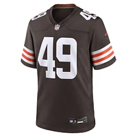 Men's Nike Carson Schwesinger Brown Cleveland Browns 2025 NFL Draft Game Jersey
