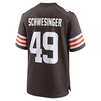Men's Nike Carson Schwesinger Brown Cleveland Browns 2025 NFL Draft Game Jersey