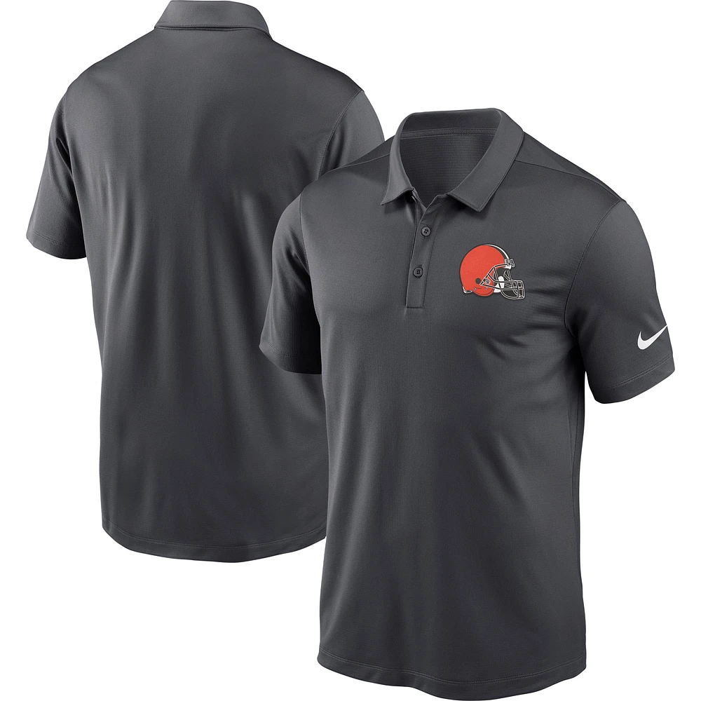 Men's Nike Charcoal Cleveland Browns Fan Gear Franchise Heat-Sealed Graphic Team Polo