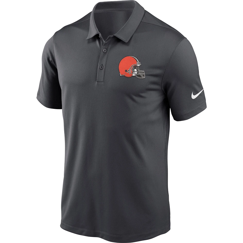 Men's Nike Charcoal Cleveland Browns Fan Gear Franchise Heat-Sealed Graphic Team Polo