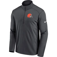 Men's Nike Charcoal Cleveland Browns Pacer Performance Quarter-Zip Jacket