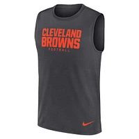 Men's Nike Charcoal Cleveland Browns Primetime Legend Performance Muscle Tank Top