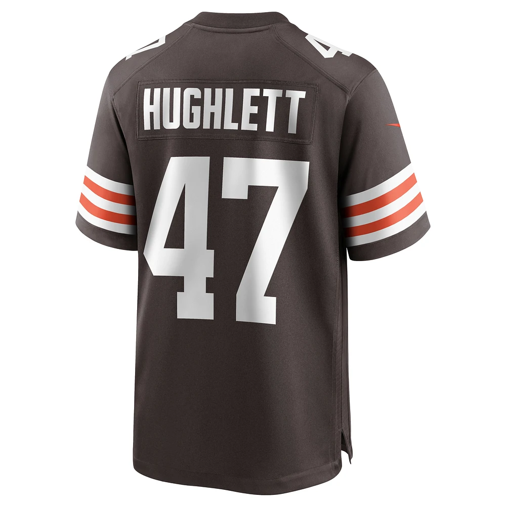 Maillot de match Nike Charley Hughlett pour hommes, marron, Cleveland Browns