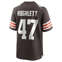 Maillot de match Nike Charley Hughlett pour hommes, marron, Cleveland Browns