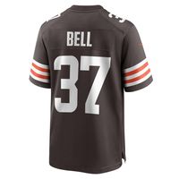 Men's Nike D'Anthony Bell Brown Cleveland Browns Game Player Jersey