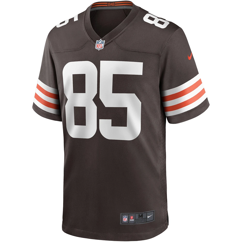 Maillot Nike David Njoku pour homme, joueur de match des Cleveland Browns, marron