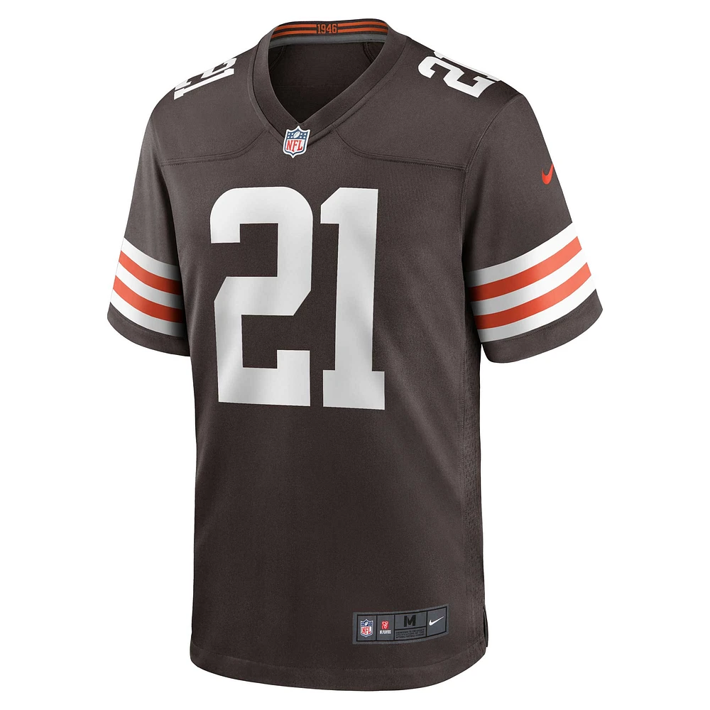 Maillot de match Nike Denzel Ward pour hommes, marron, Cleveland Browns