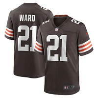 Maillot de match Nike Denzel Ward pour hommes, marron, Cleveland Browns