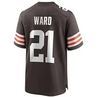 Men's Nike Denzel Ward Brown Cleveland Browns Player Game Jersey