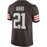 Men's Nike Denzel Ward Brown Cleveland Browns Vapor Limited Jersey