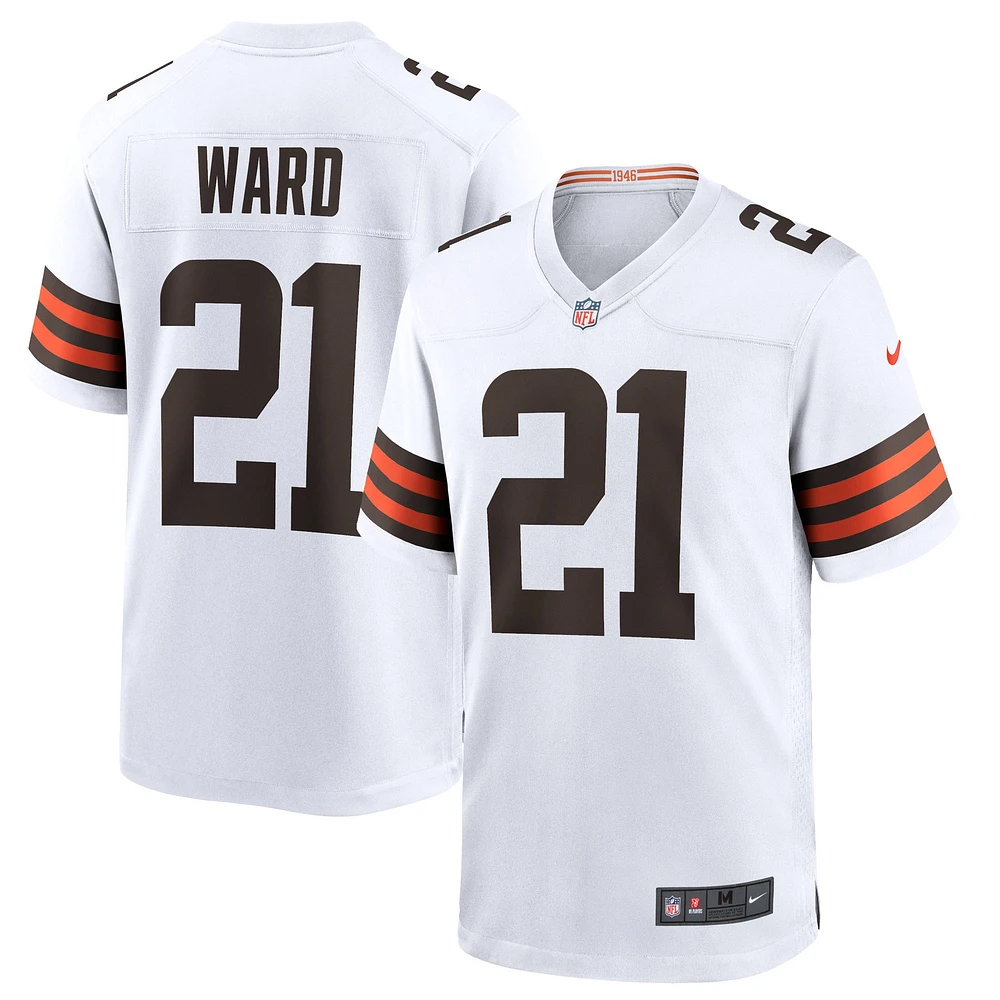 Maillot de match Nike Denzel Ward pour hommes, blanc, Cleveland Browns