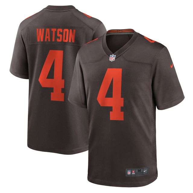 Maillot de match alternatif Nike Deshaun Watson pour hommes, marron, Cleveland Browns