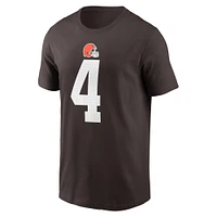 T-shirt Nike Deshaun Watson pour hommes, marron, nom et numéro du joueur des Cleveland Browns