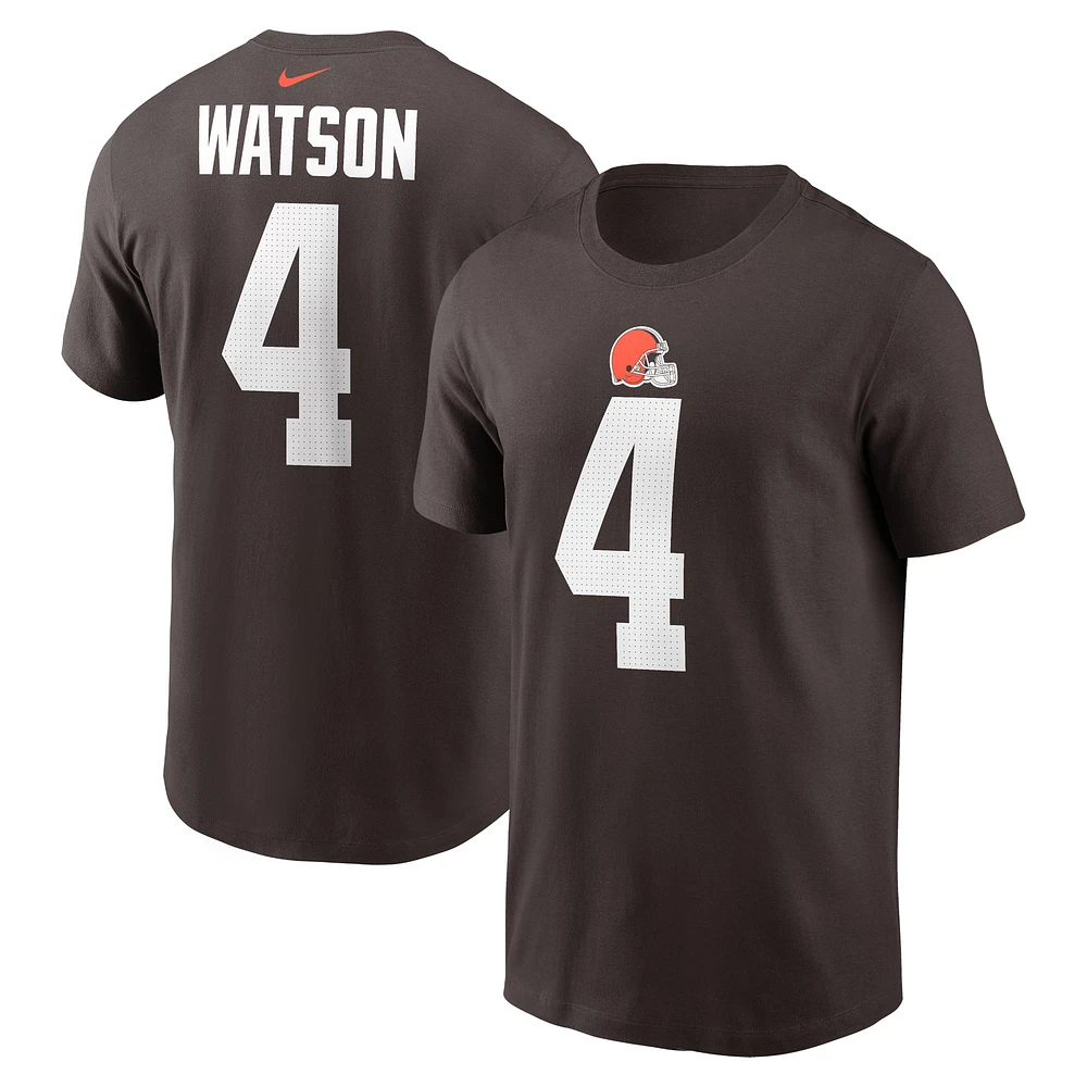 T-shirt Nike Deshaun Watson pour hommes, marron, nom et numéro du joueur des Cleveland Browns