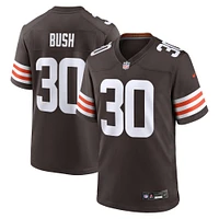 Maillot de match Nike Devin Bush marron Cleveland Browns pour homme