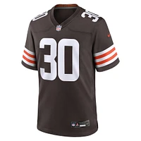 Maillot de match Nike Devin Bush marron Cleveland Browns pour homme