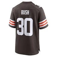 Maillot de match Nike Devin Bush marron Cleveland Browns pour homme