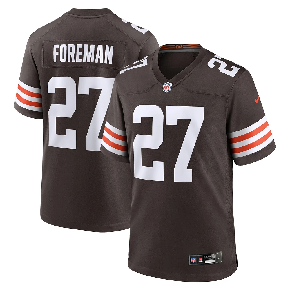 Maillot de match Nike D'Onta Foreman Brown des Cleveland Browns pour homme