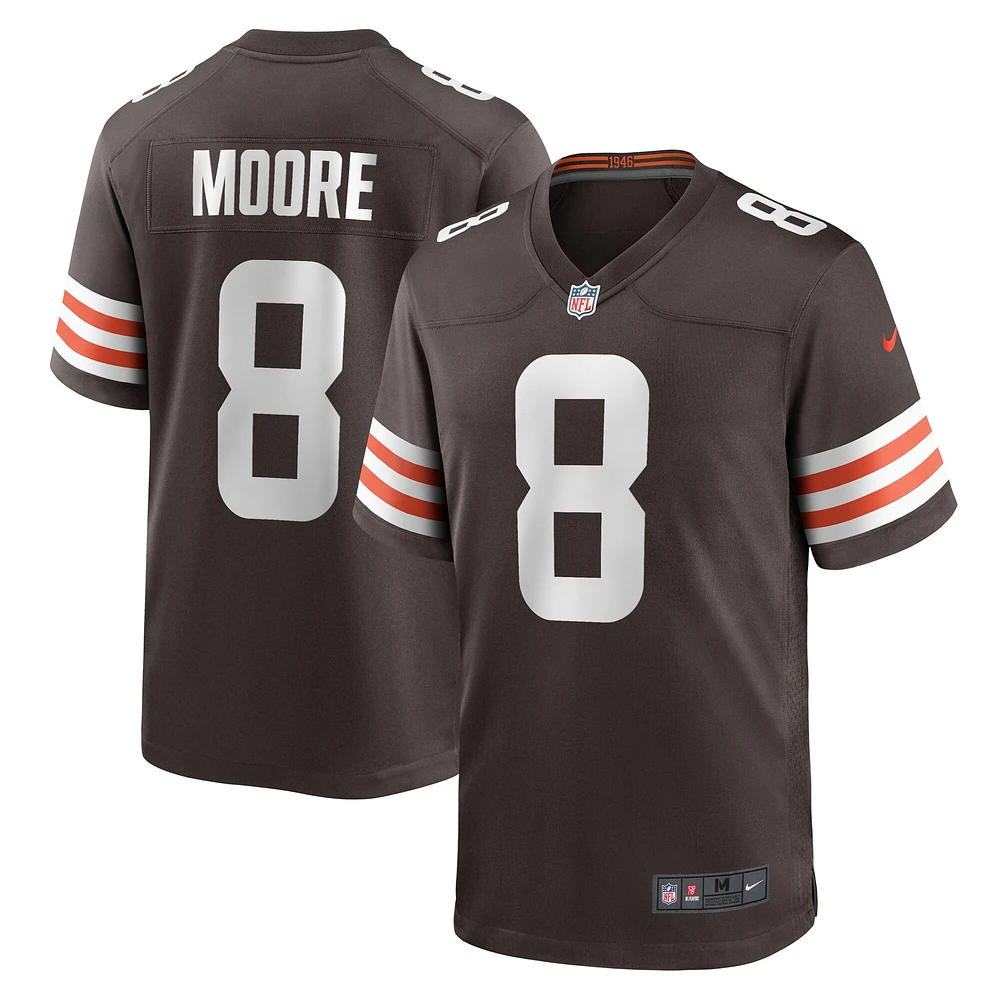 Maillot de match Nike Elijah Moore marron des Cleveland Browns pour homme