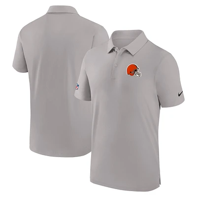 Men's Nike Gray Cleveland Browns Sideline Coaches Performance Polo