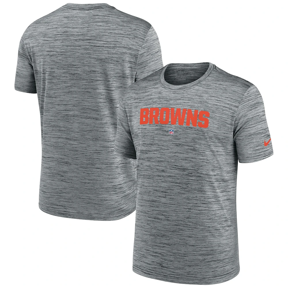 T-shirt Nike Cleveland Browns Velocity Performance pour homme gris