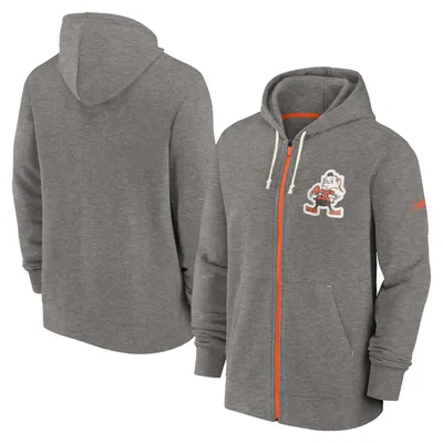 Cleveland Browns Nike Historic Lifestyle Full-Zip Hoodie - Heather Charcoal