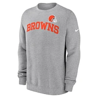 Sweat-shirt à capuche Nike Heather Grey Cleveland Browns Club pour homme