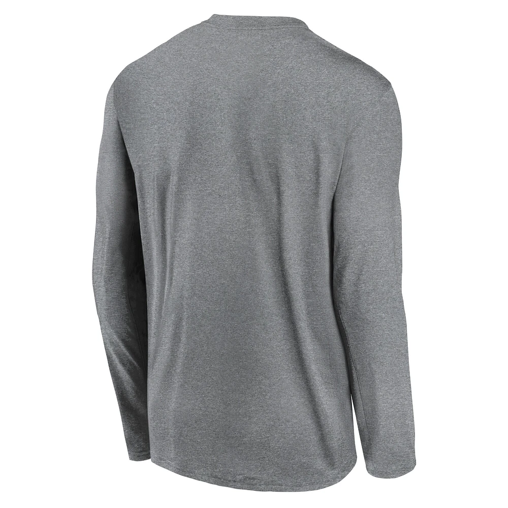 Men's Nike Heather Gray Cleveland Browns Icon Legend Performance Long Sleeve T-Shirt