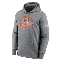 Men's Nike Heather Gray Cleveland Browns Performance Fleece Pullover Hoodie