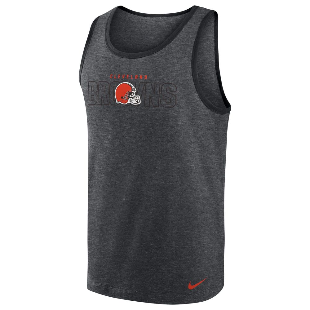 Men's Nike Heathered Charcoal Cleveland Browns Tri-Blend Tank Top