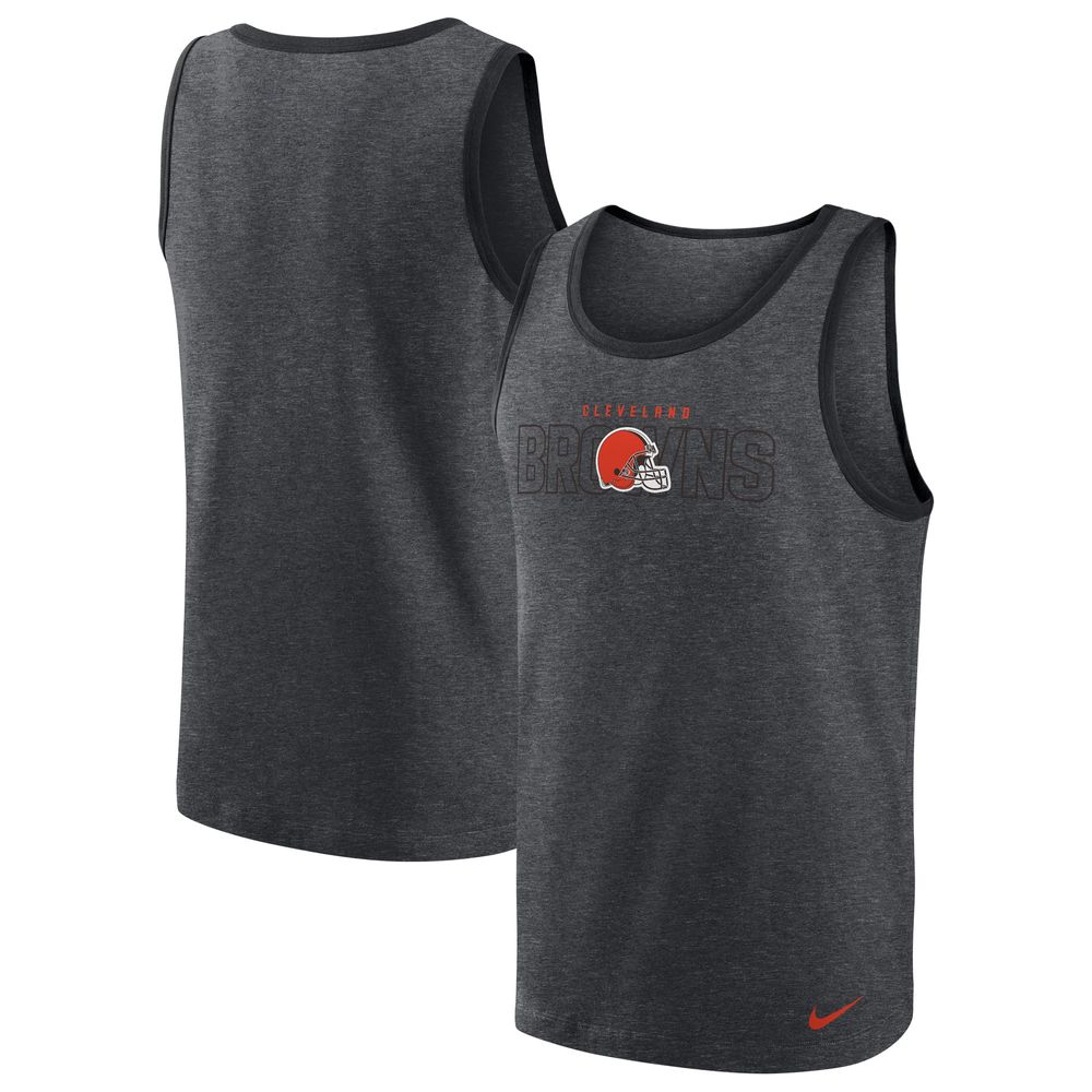 Men's Nike Heathered Charcoal Cleveland Browns Tri-Blend Tank Top