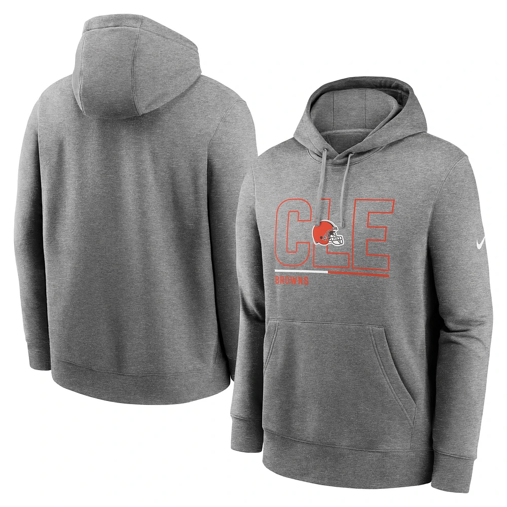 Sweat à capuche en molleton Nike City Code Club des Cleveland Browns pour hommes, gris chiné