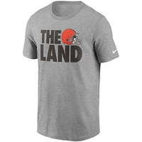 T-shirt Nike pour hommes, gris chiné, Cleveland Browns, collection Hometown, The Land