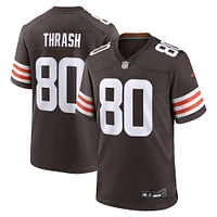 Maillot de match Nike Jamari Thrash Brown pour homme des Cleveland Browns