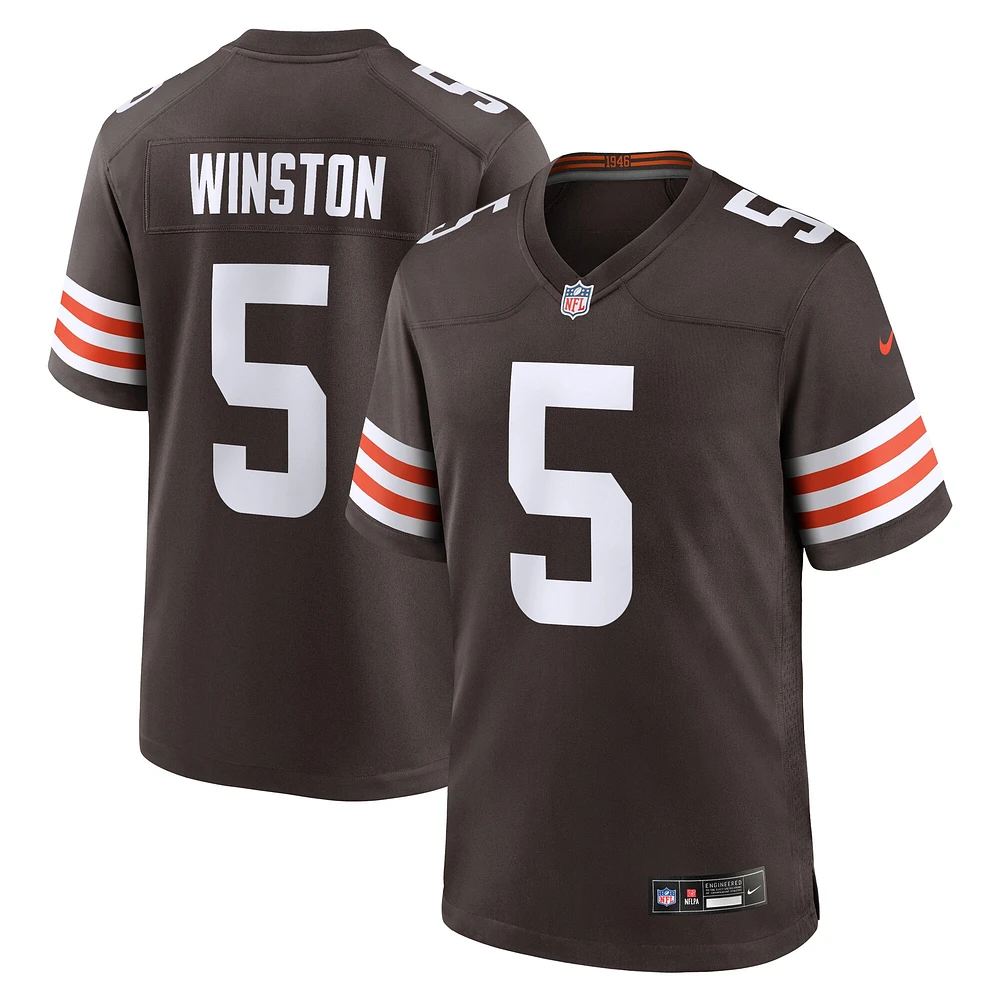 Men's Nike Jameis Winston  Brown Cleveland Browns Team Game Jersey