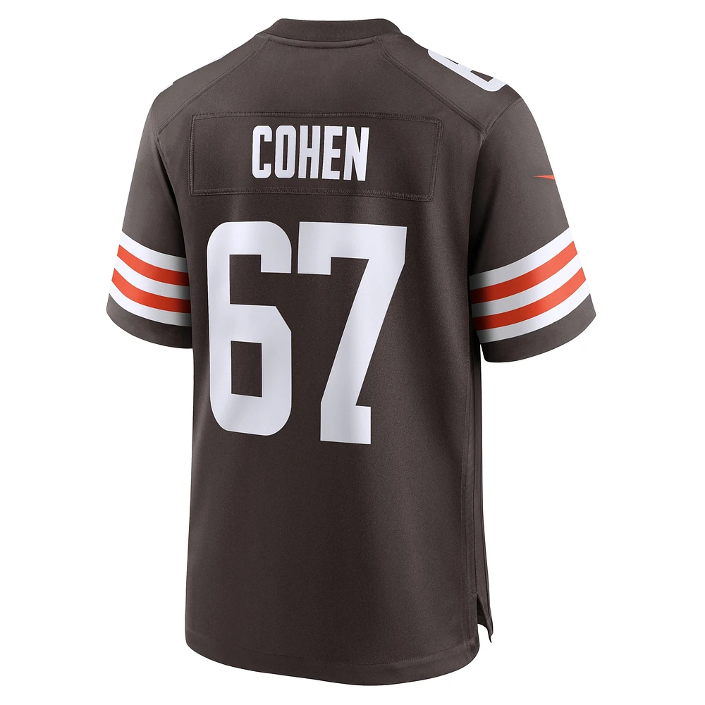 Men's Nike Javion Cohen  Brown Cleveland Browns Team Game Jersey