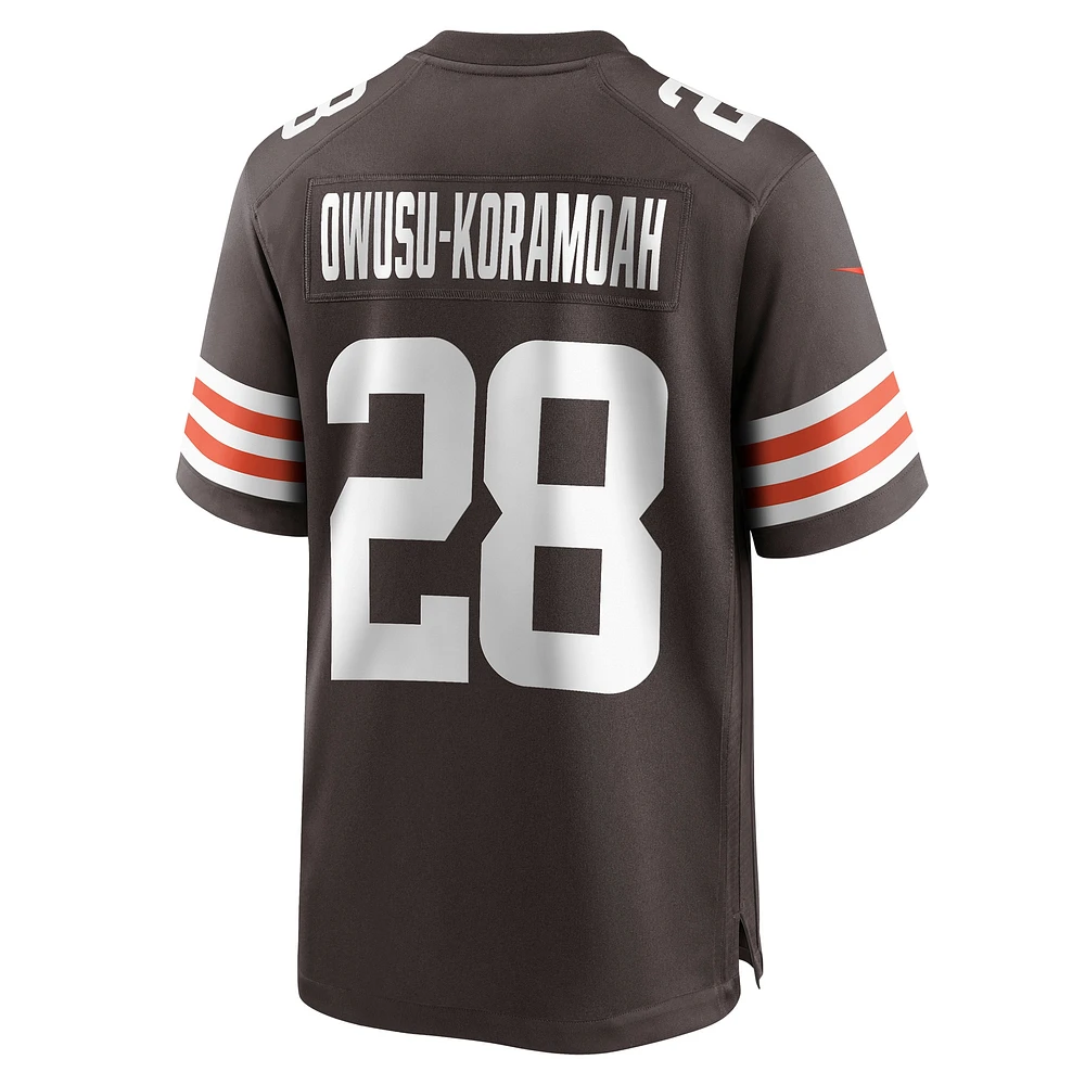 Maillot de joueur match Nike Jeremiah Owusu-Koramoah des Cleveland Browns pour homme, marron