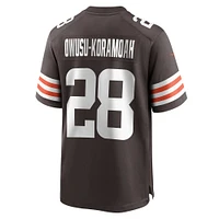 Maillot de joueur match Nike Jeremiah Owusu-Koramoah des Cleveland Browns pour homme, marron