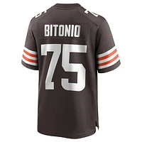Maillot de match Nike Joel Bitonio Brown Cleveland Browns pour homme