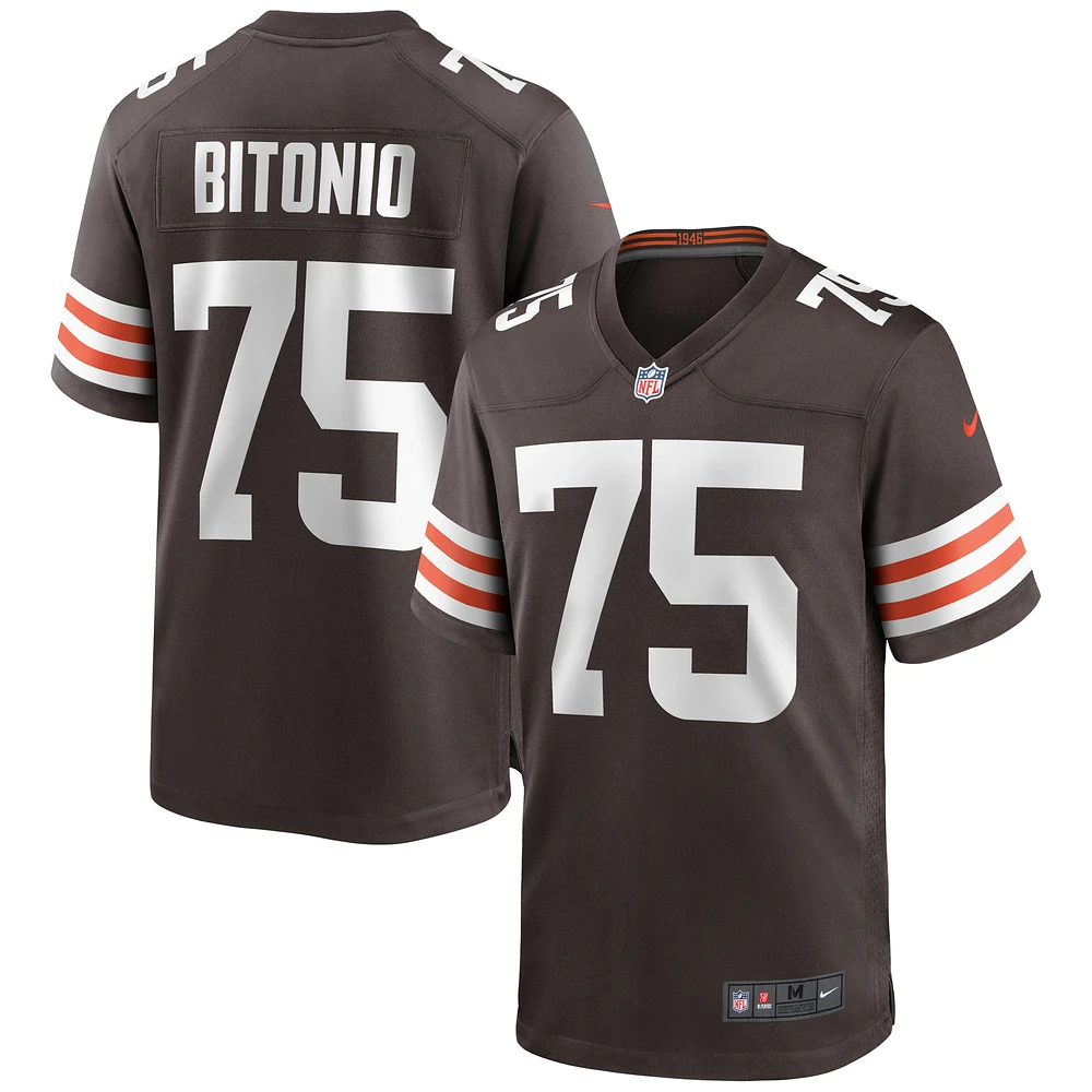 Maillot de match Nike Joel Bitonio Brown Cleveland Browns pour homme
