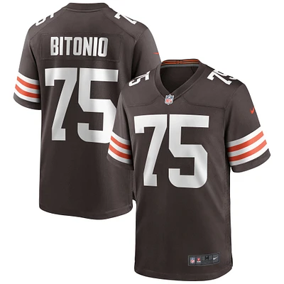 Maillot de match Nike Joel Bitonio Brown Cleveland Browns pour homme