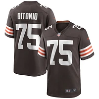 Maillot de match Nike Joel Bitonio Brown Cleveland Browns pour homme