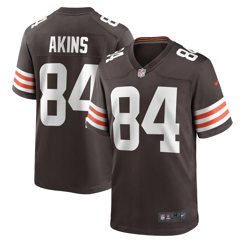 Maillot Nike Jordan Akins pour homme, marron, joueur de match des Cleveland Browns