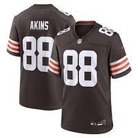 Men's Nike Jordan Akins  Brown Cleveland Browns Team Game Jersey