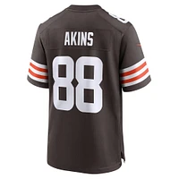 Maillot de match d'équipe Nike Jordan Akins Brown pour homme des Cleveland Browns