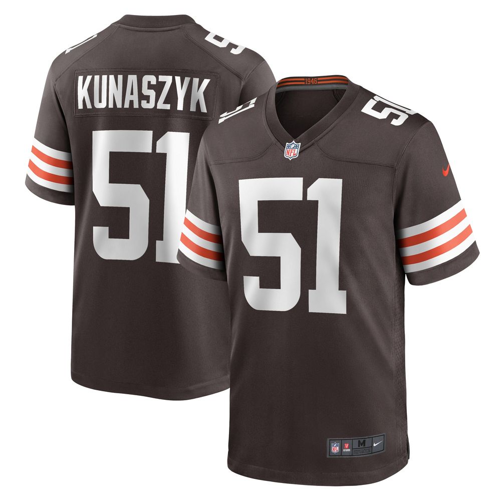 Men's Nike Jordan Kunaszyk Brown Cleveland Browns Game Player Jersey