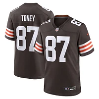 Maillot de match Nike Kadarius Toney Brown pour homme des Cleveland Browns