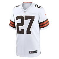 Men's Nike Kareem Hunt White Cleveland Browns Game Player Jersey